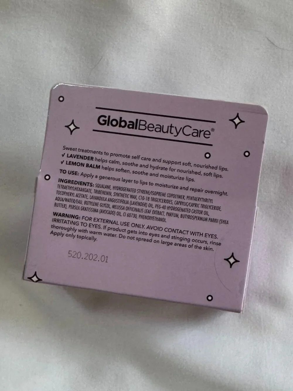 Global Beauty Care Lip Mask Set: Raspberry Souffle, Lavendar Lemonade